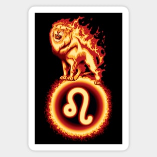 Fire Lion - Leo Zodiac Sign Magnet